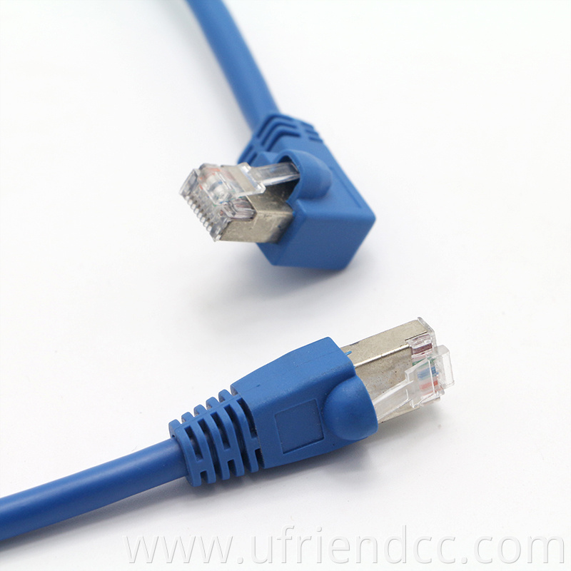 OEM Right Angle 90 Degree RJ45 to RJ45 male to female UTP FTP SFTP Ethernet Cable